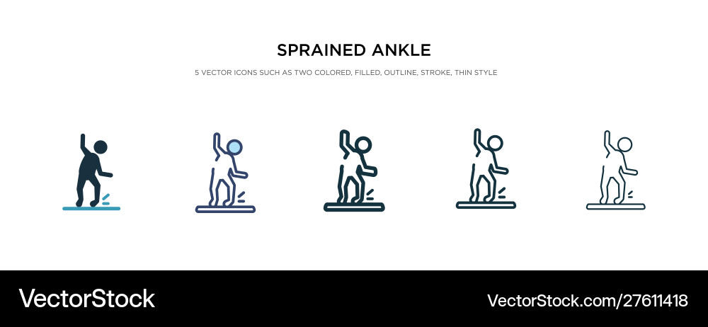 Sprained ankle icon in different style two Sprained ankle icon in different style two vector image