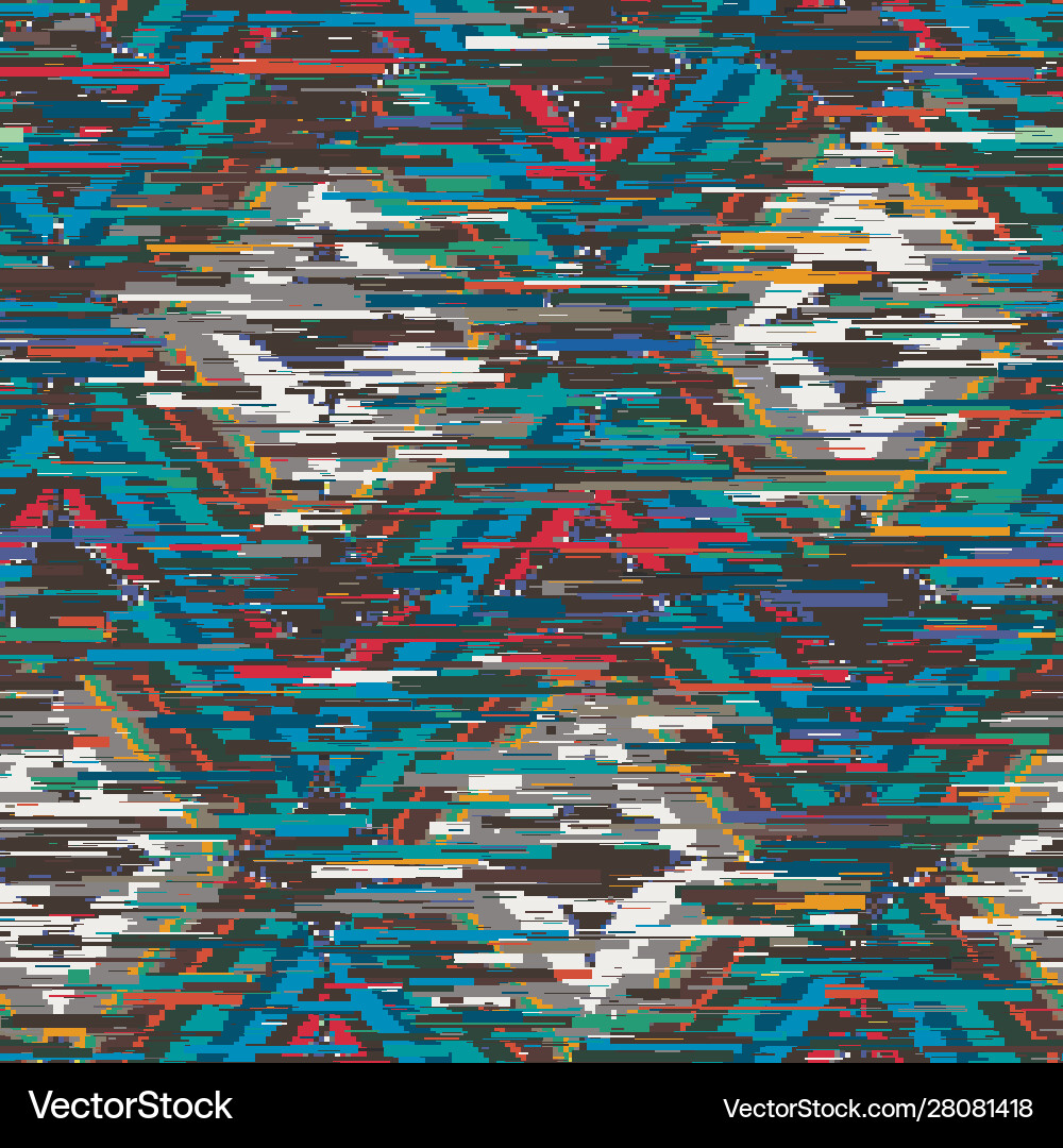 Techno glitch error bug seamless pattern swatch Techno glitch error bug seamless pattern swatch vector image