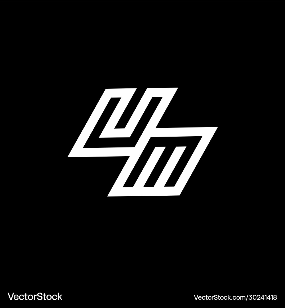 Um logo monogram with up to down style negative vector image
