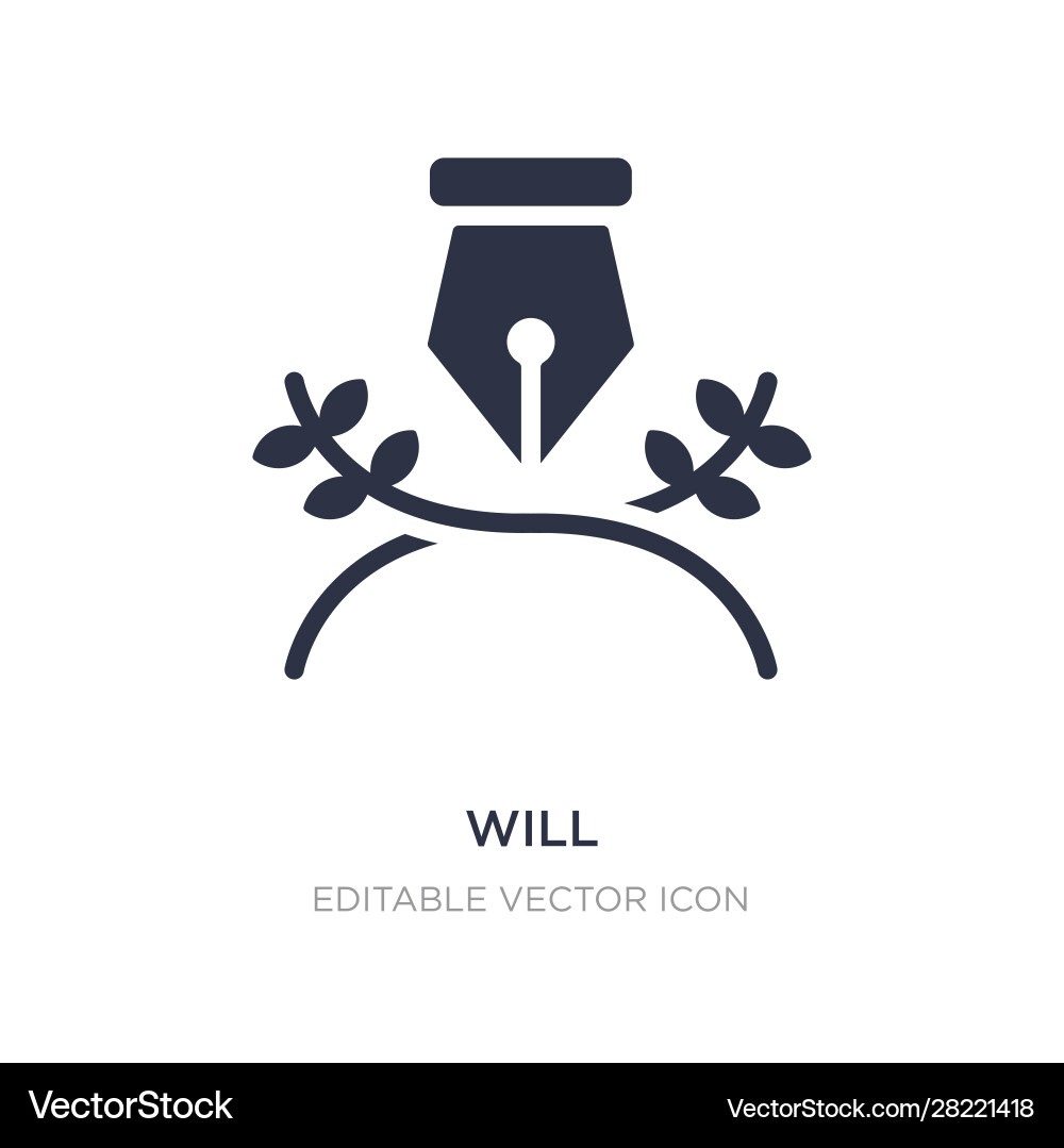 Will icon on white background simple element from Will icon on white background simple element from vector image