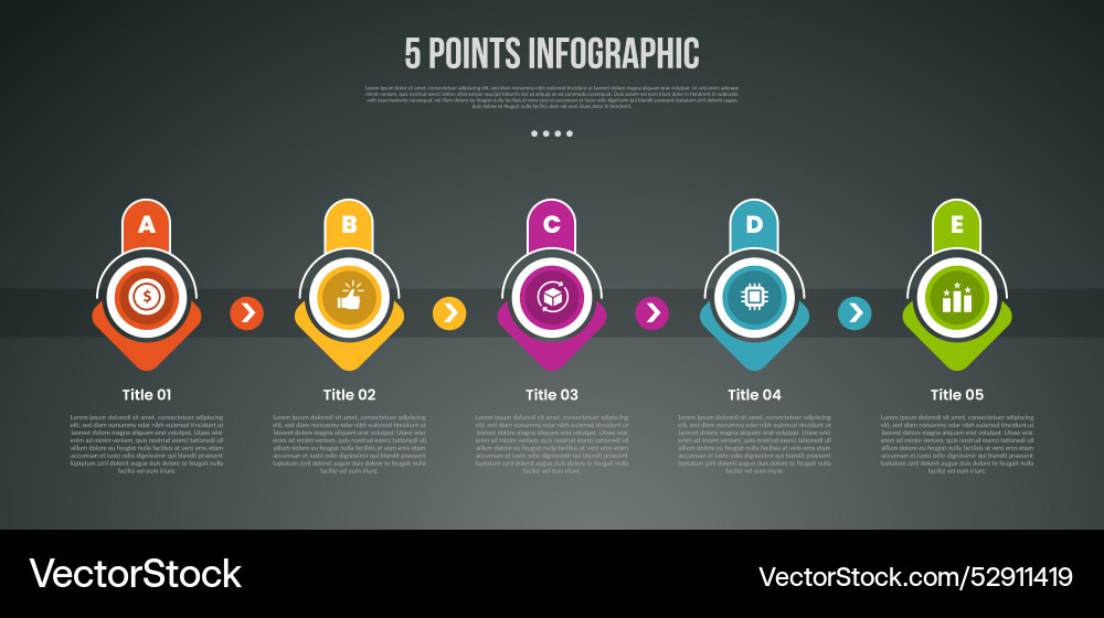 5 points or step process infographic Royalty Free Vector