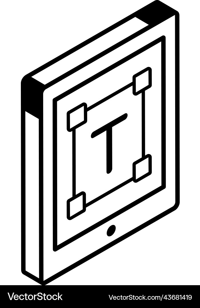 A text file editable isometric icon vector image