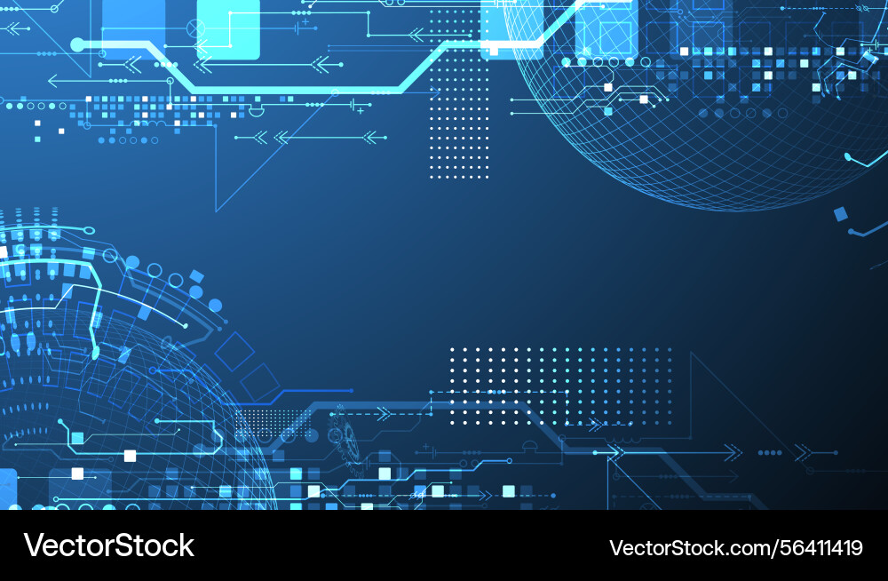 Abstract circuit board background with sphere Abstract circuit board background with sphere vector image