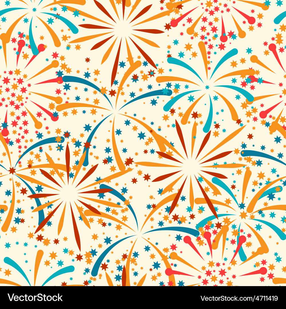 Abstract Fireworks Pattern Vector Image