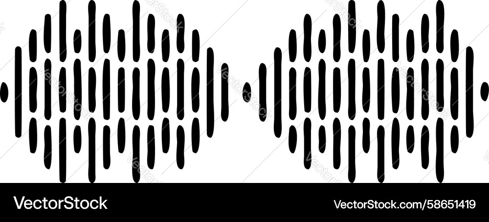 Abstract sound visualization pattern in black Vector Image