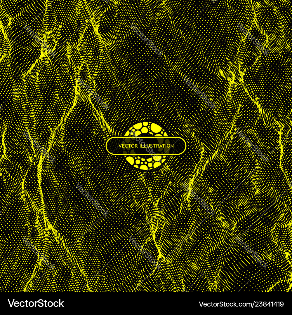 Array with dynamic particles yellow abstract Array with dynamic particles yellow abstract vector image