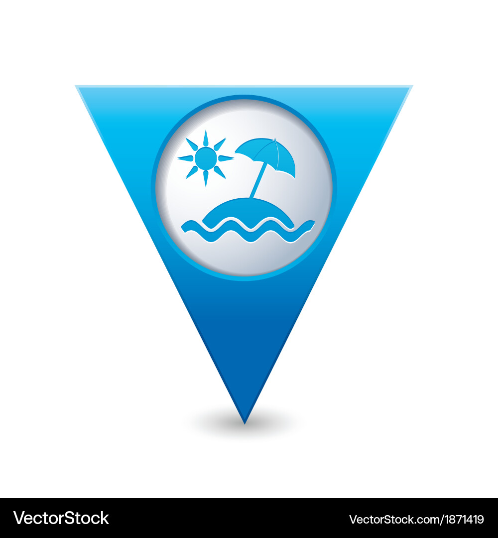 Baech symbol map pointer blue vector image