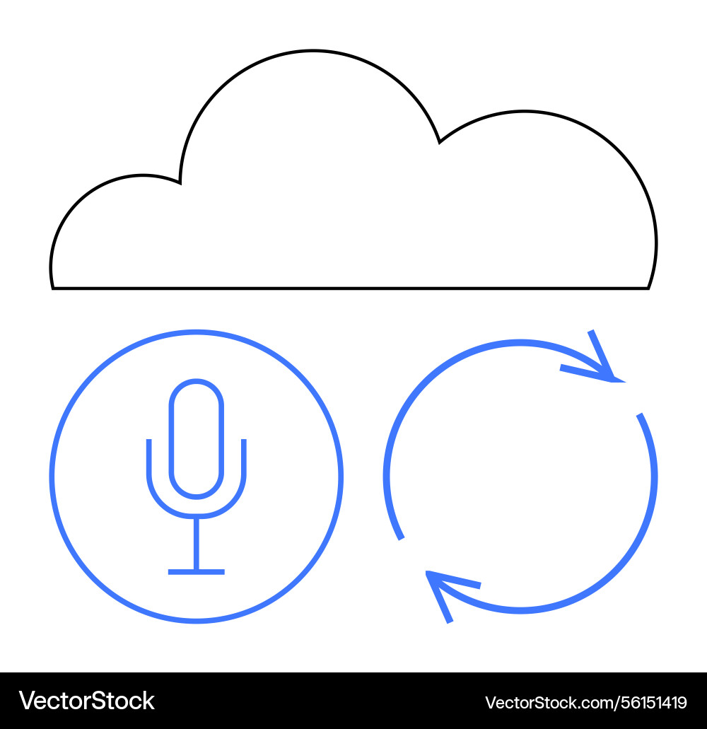 Cloud storage with microphone and synchronization Cloud storage with microphone and synchronization vector image