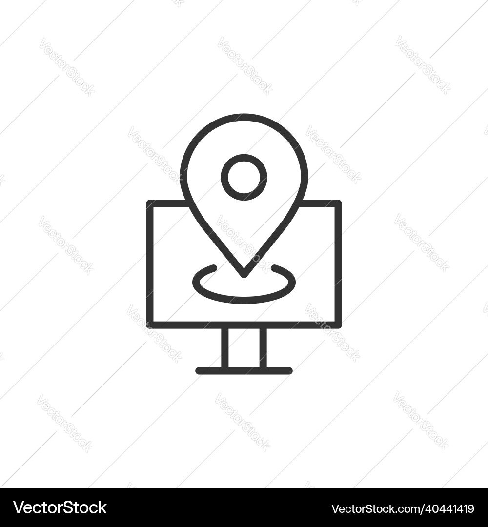 Computer navigation icon in flat style monitor Computer navigation icon in flat style monitor vector image