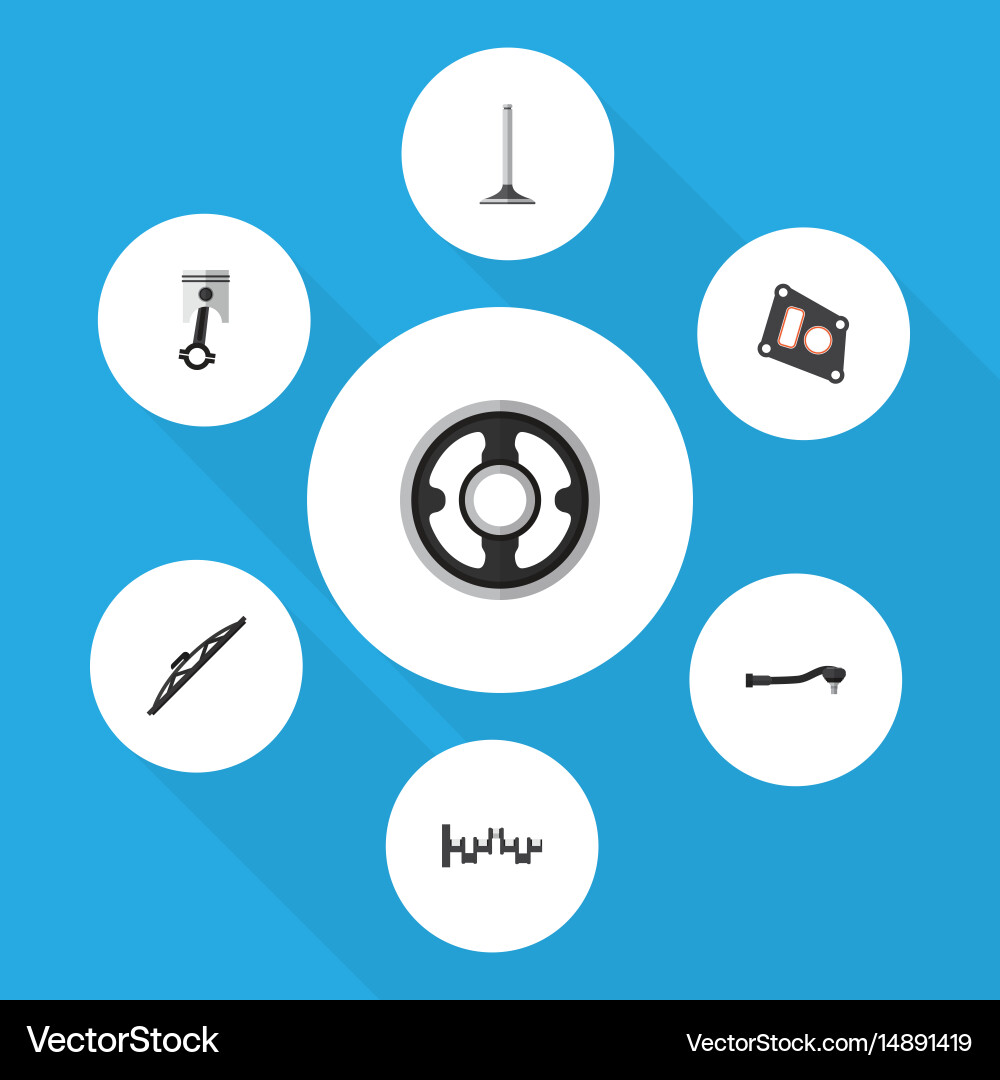 Flat parts set of gasket windshield input Vector Image