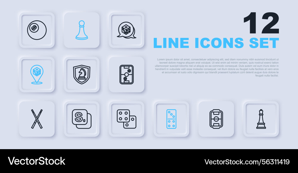 Game & Dice Set - Table Games Collection Vector Image