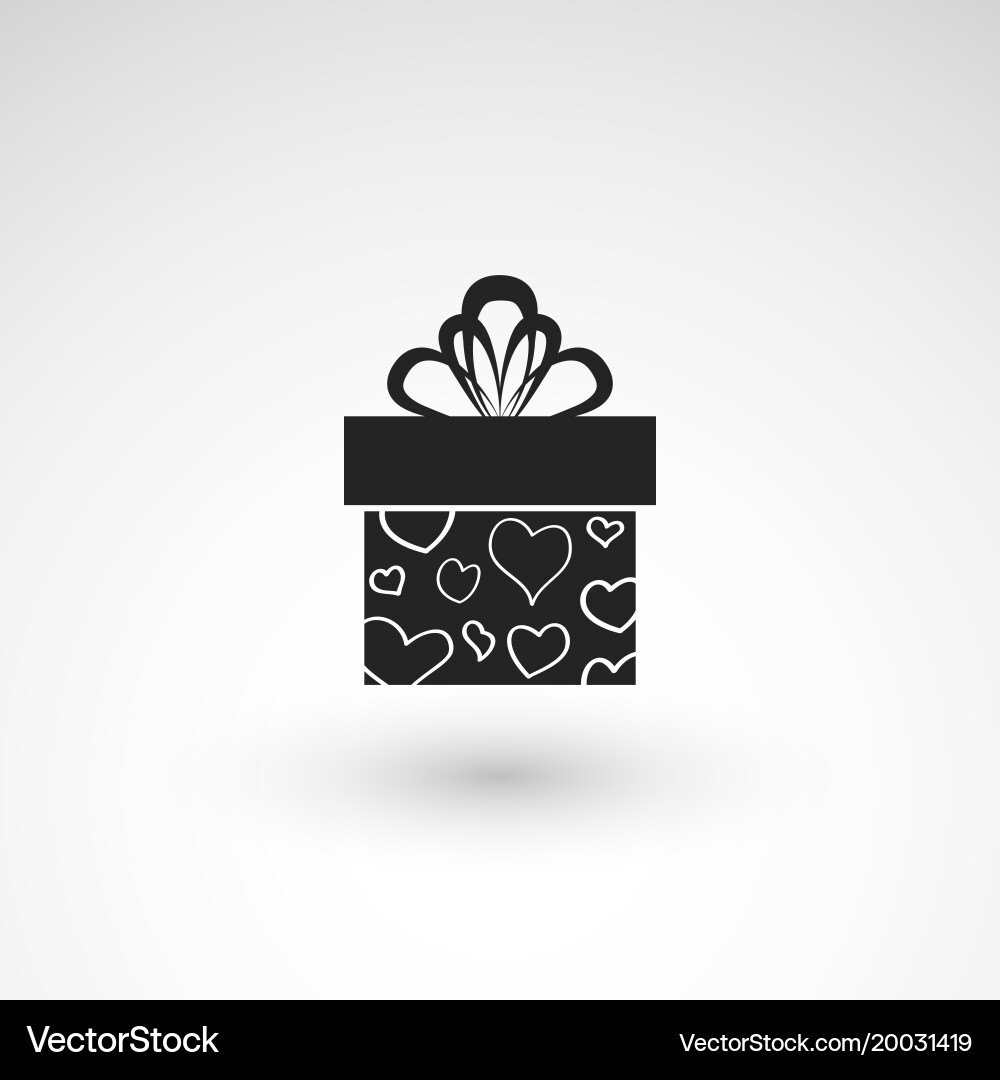 Gift box icon with ribbon wrapping pattern design Vector Image