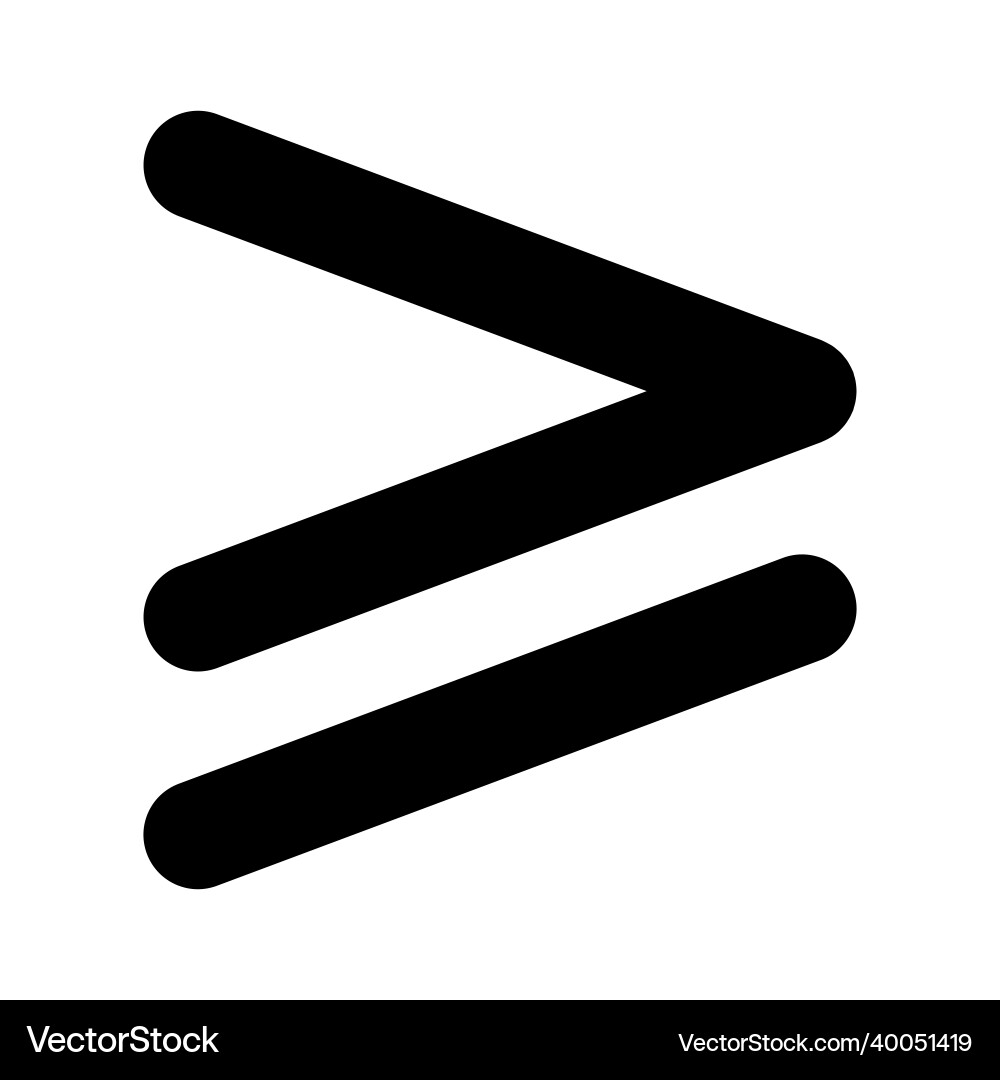 Greater than or equal to mathematics symbol Vector Image