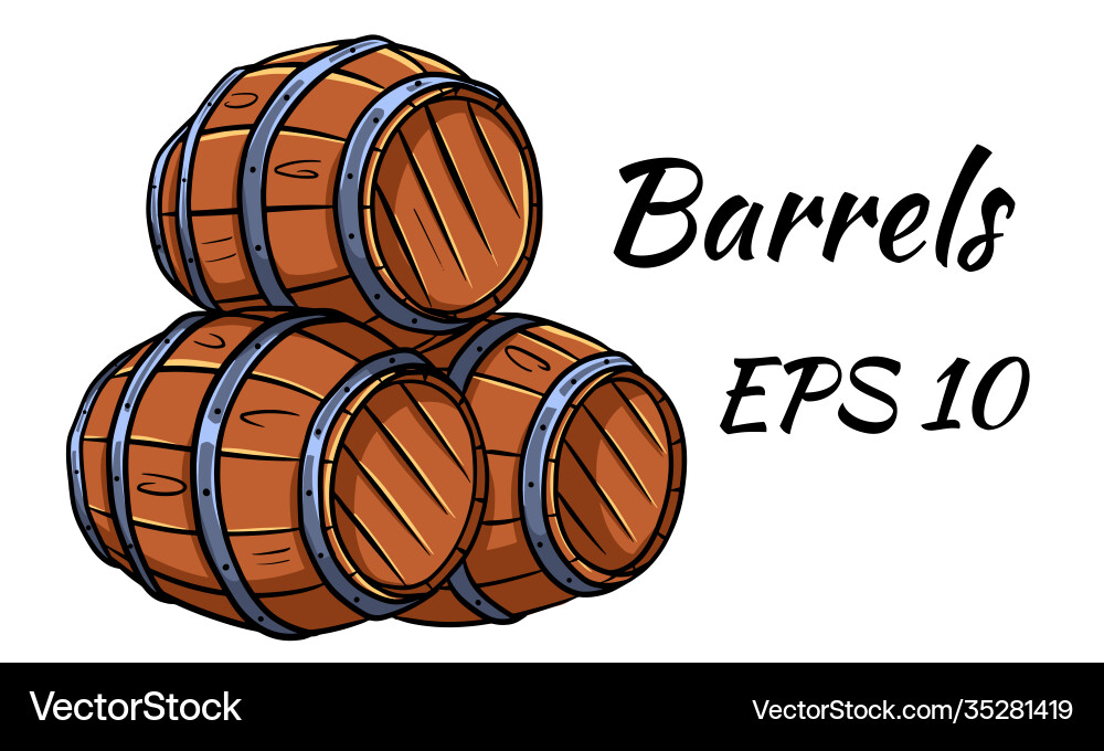 Holzbarrel - Wein oder Bier Vektorbild