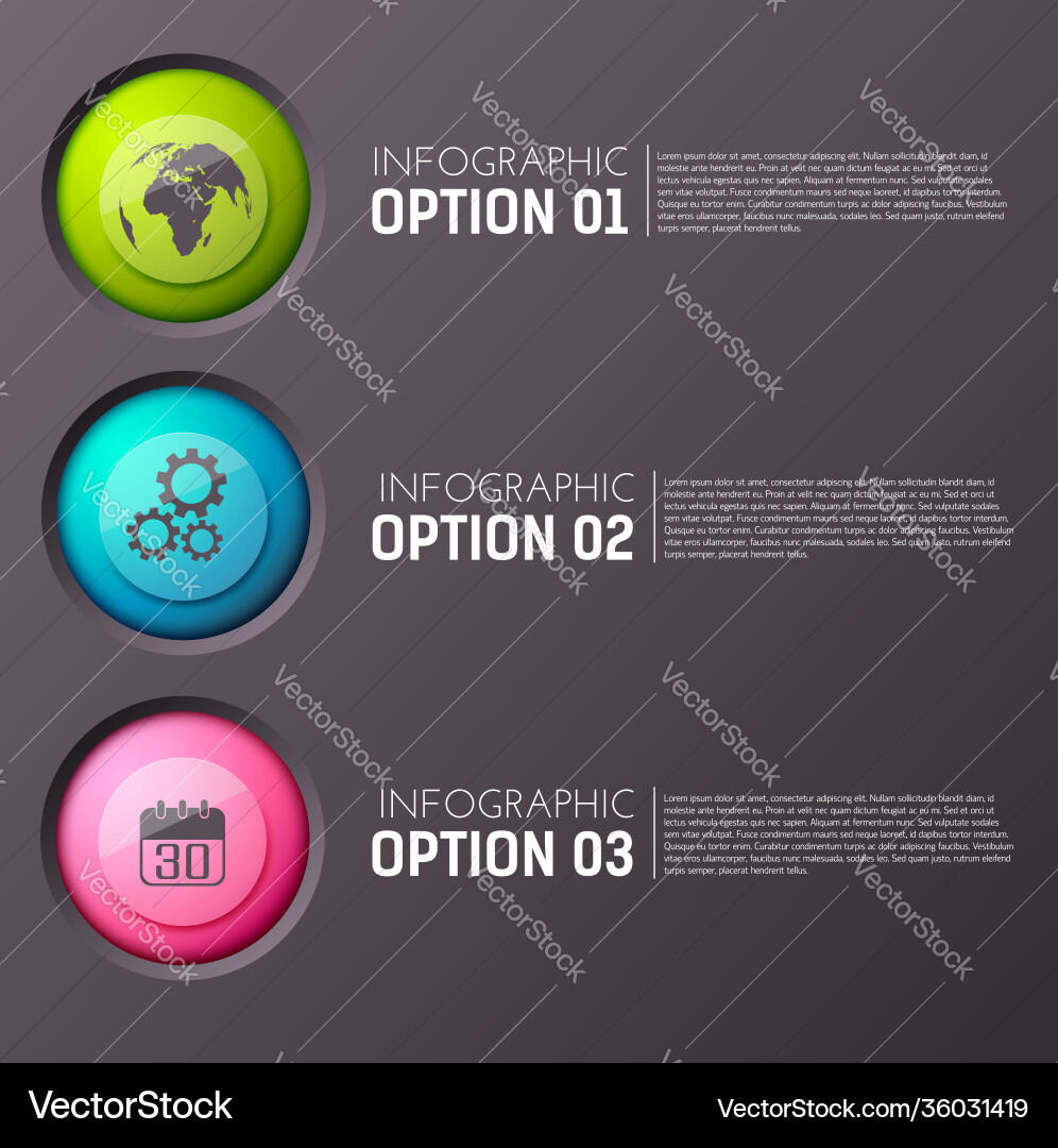 Infographic option buttons background Infographic option buttons background vector image