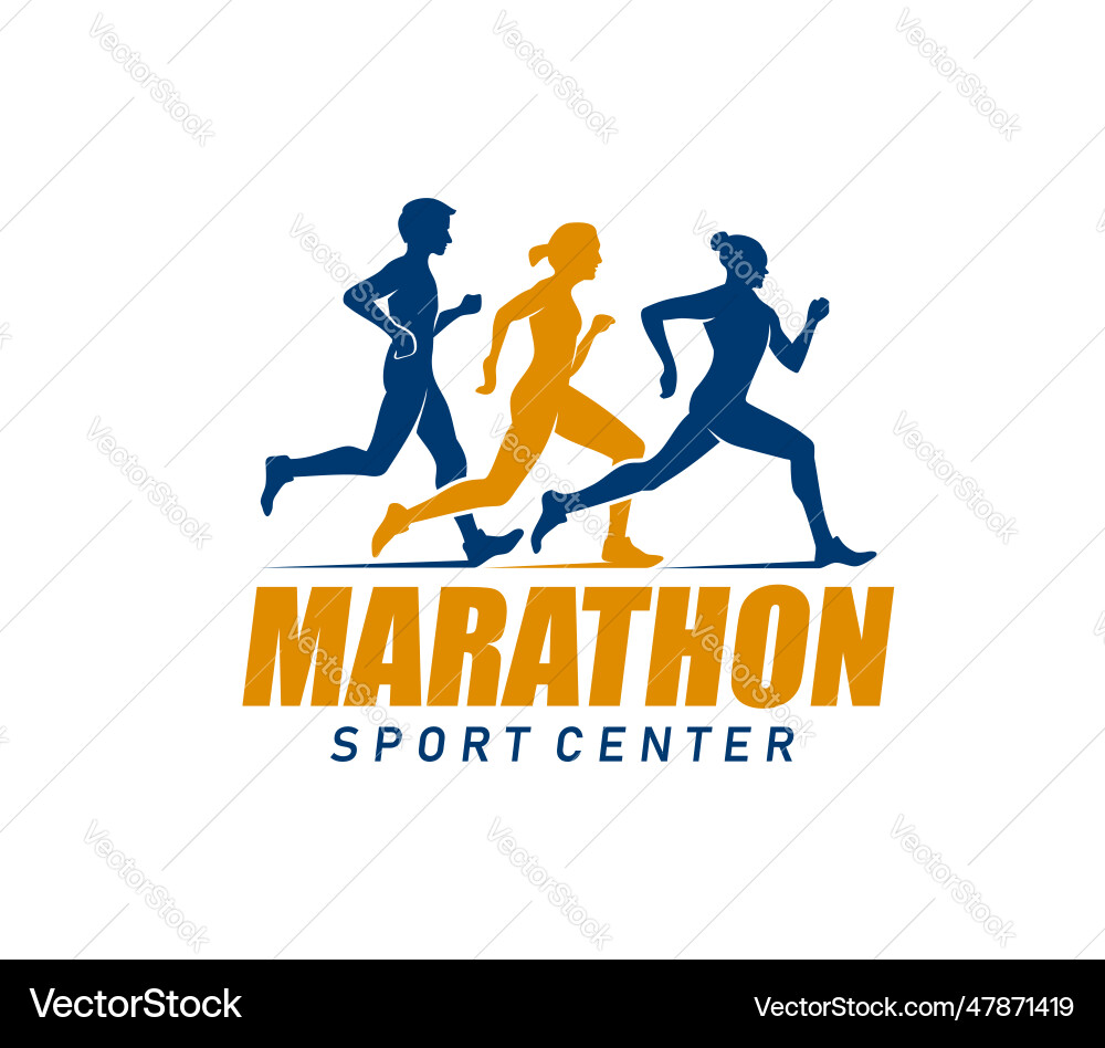 Marathon run sport icon running competition sign Vector Image