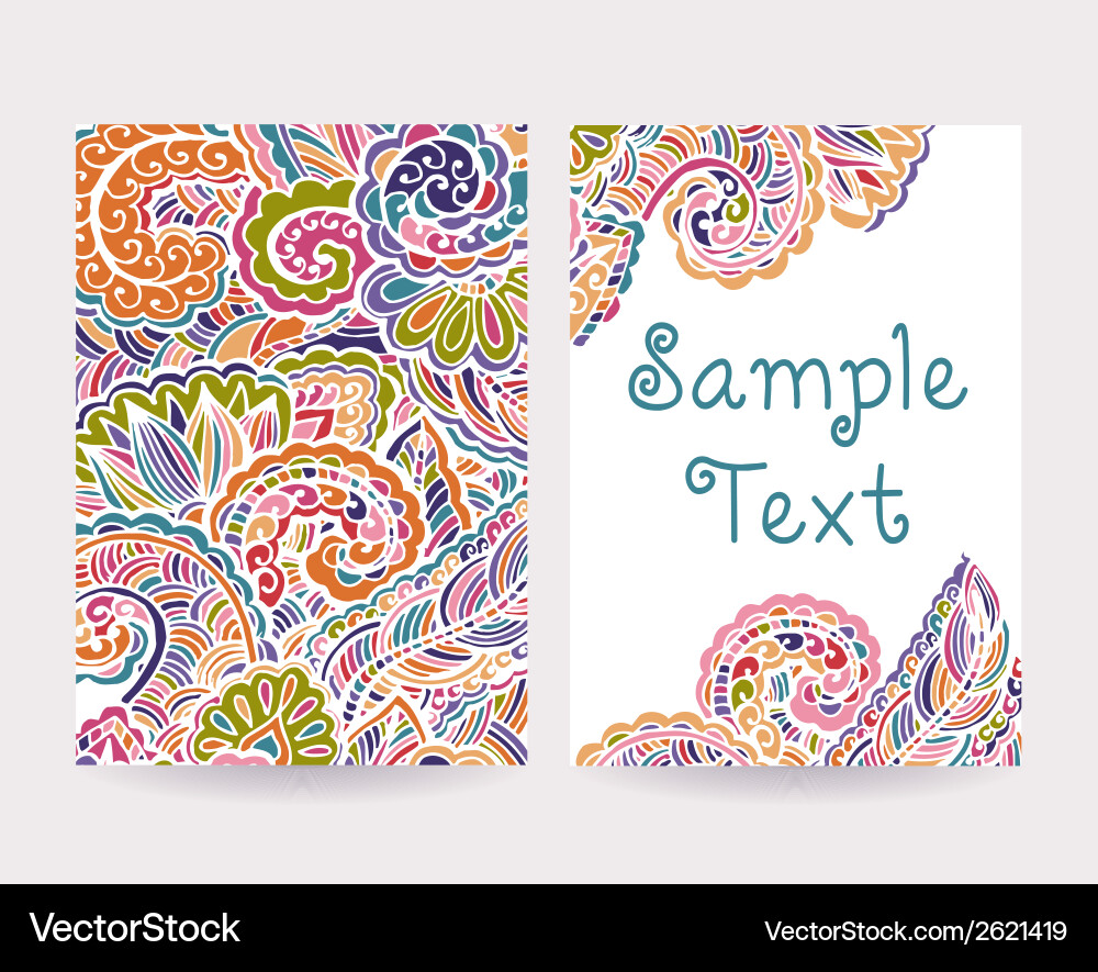 Ornate Paisley Card Pattern vector image