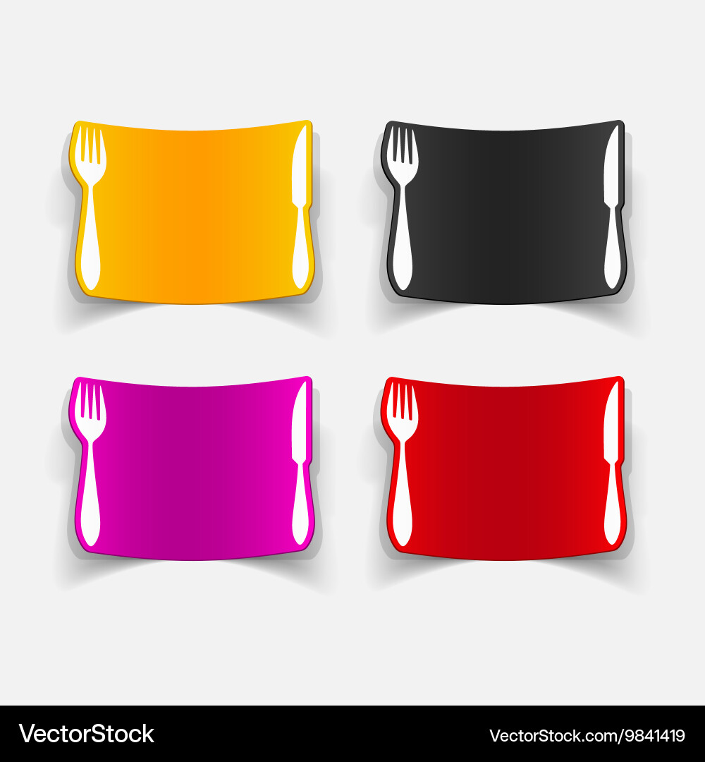 Realistic design element knife fork vector image