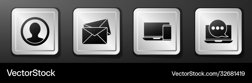 Set create account screen envelope monitor Set create account screen envelope monitor vector image