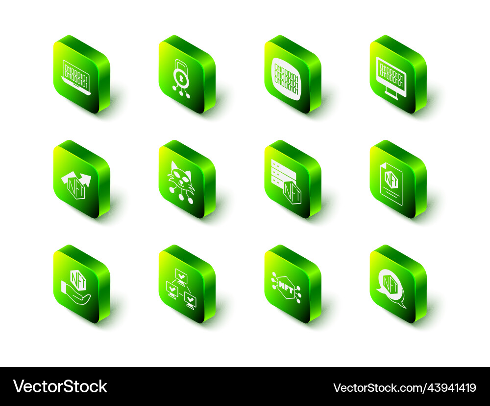 Set cyber security binary code nft contract Set cyber security binary code nft contract Vector Image