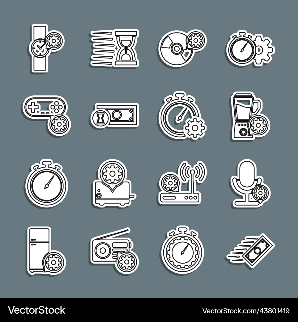 Set line fast payments microphone setting vector image