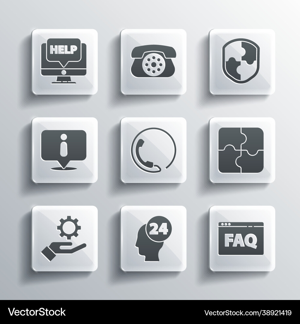 Set support operator in touch browser faq piece Set support operator in touch browser faq piece vector image