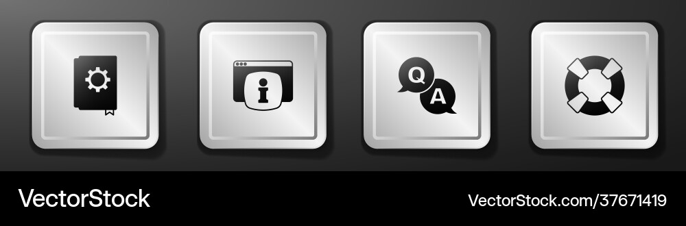 Set user manual monitor with faq information Set user manual monitor with faq information vector image
