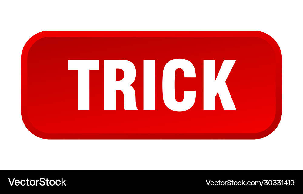Trick button square 3d push vector image