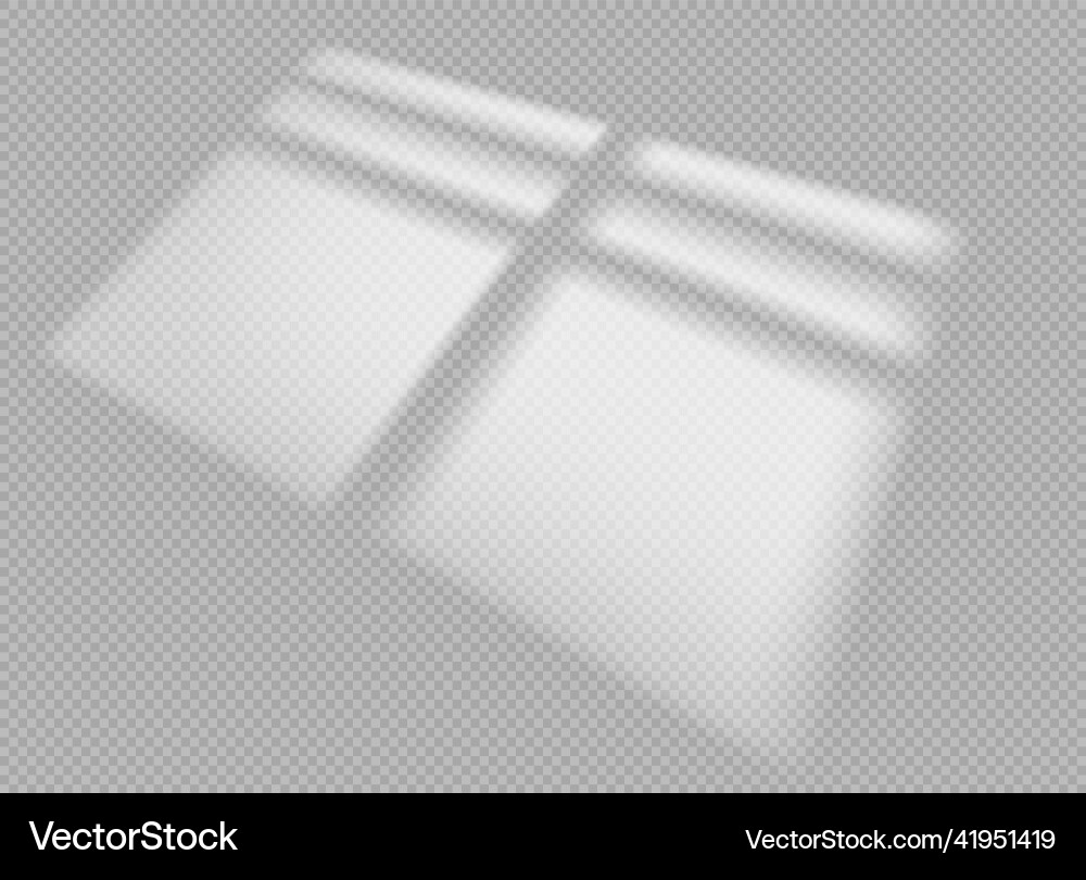 Window shadow overlay effect on transparent vector image