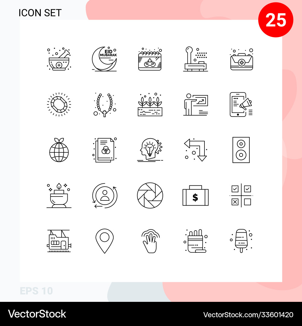 25 universal lines set for web and mobile Vector Image
