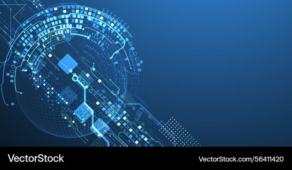 Abstract circuit board background with sphere Abstract circuit board background with sphere vector image