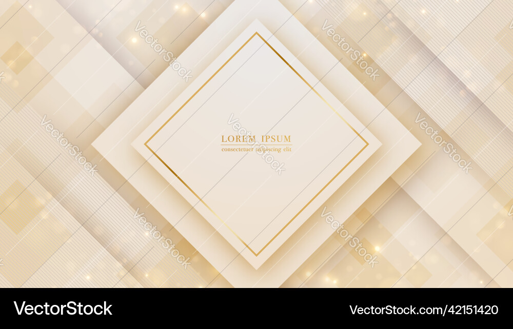 Abstract square shape layer decorated with golden Abstract square shape layer decorated with golden Vector Image