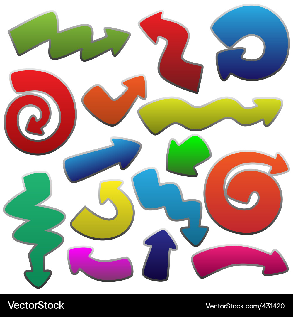 Cartoon arrows set Royalty Free Vector Image - VectorStock