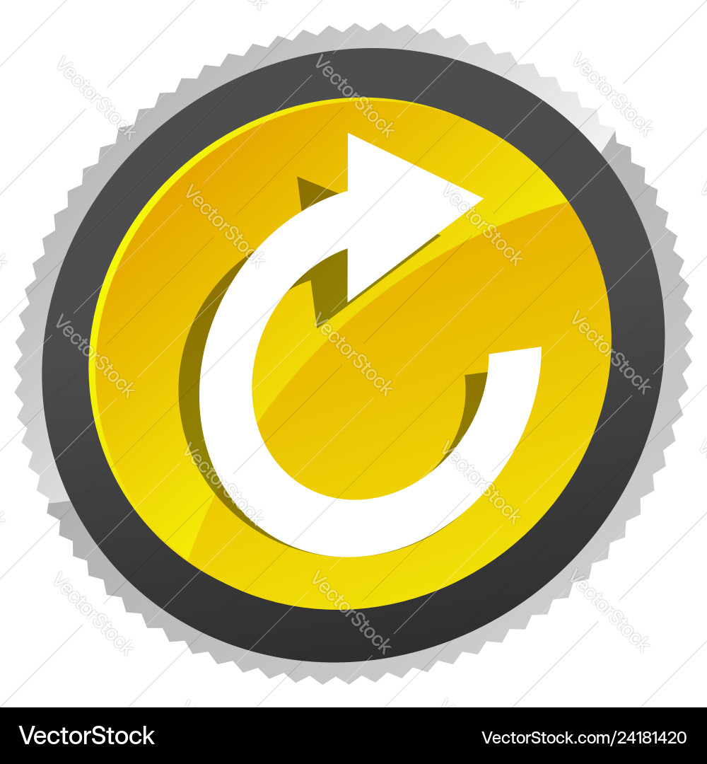 Circular arrow icon revolve rotate iteration vector image