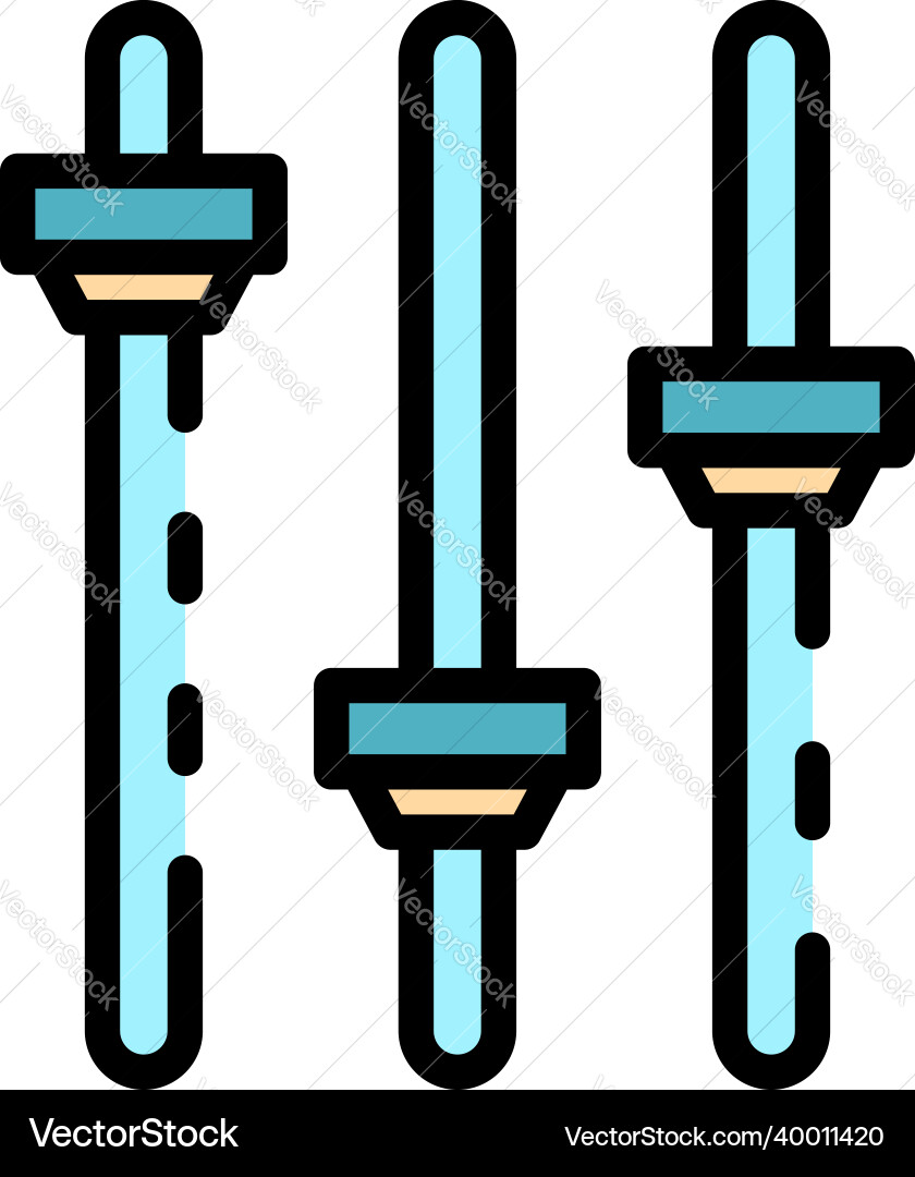 Equalizer buttons icon color outline Equalizer buttons icon color outline vector image