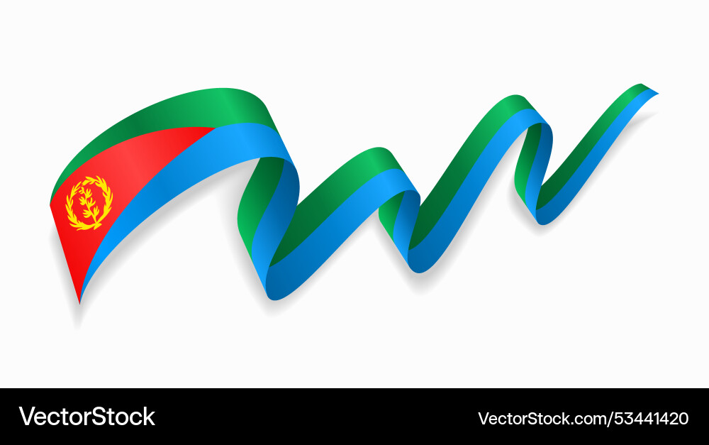 Eritrean flag wavy abstract background Vector Image