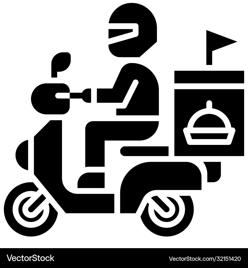 Food delivery rider telecommuting or remote work Vector Image