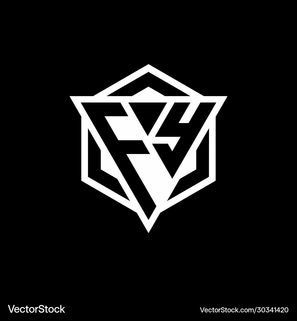 Fy logo monogram with triangle and hexagon shape Vector Image