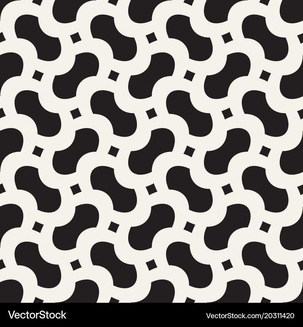 Geometric seamless pattern with curved vector image