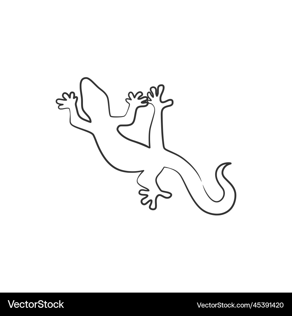 Lizard reptile continuous line art drawing Lizard reptile continuous line art drawing vector image