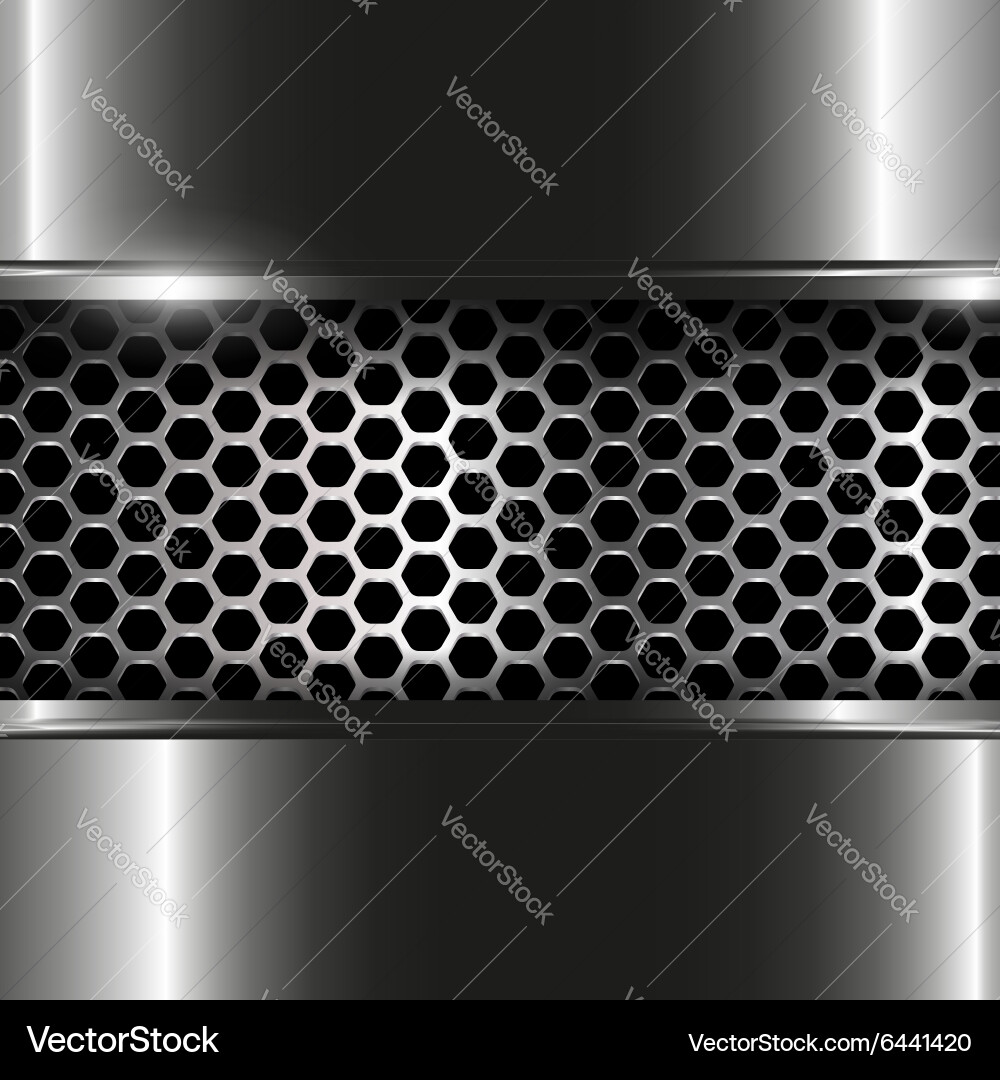 Metallic Hexagon Grid Pattern Vector Image