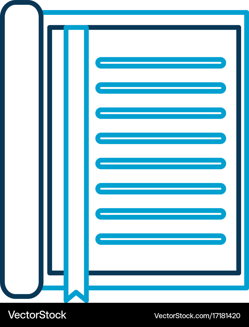 Notebook with bookmark stationery office object Vector Image