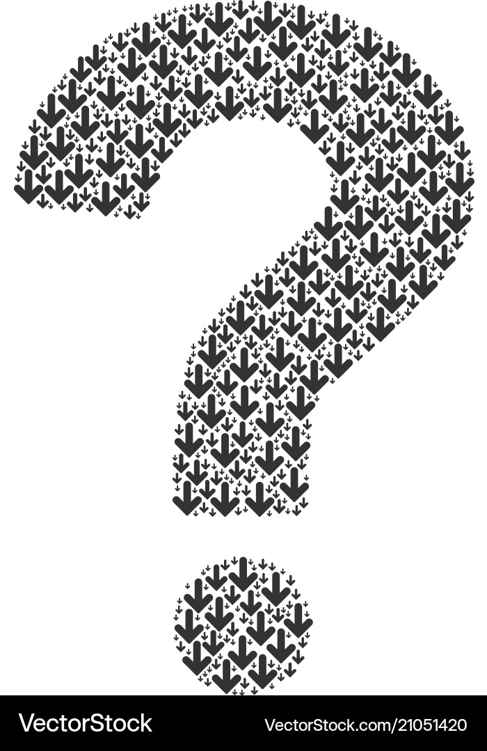 Question mark shape of arrow down icons Question mark shape of arrow down icons vector image