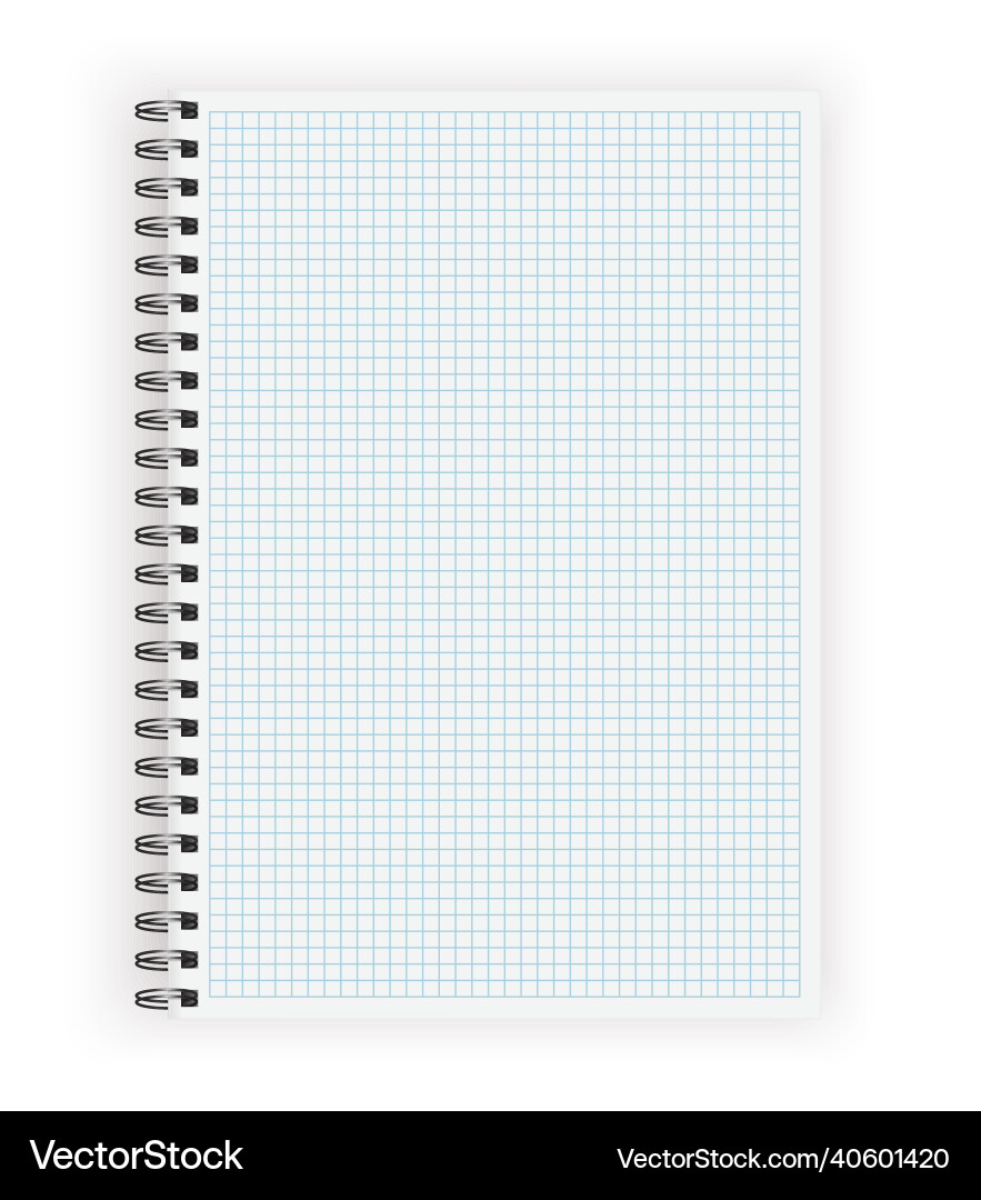 Realistic Lined Notebook with Spiral Binding Vector Image