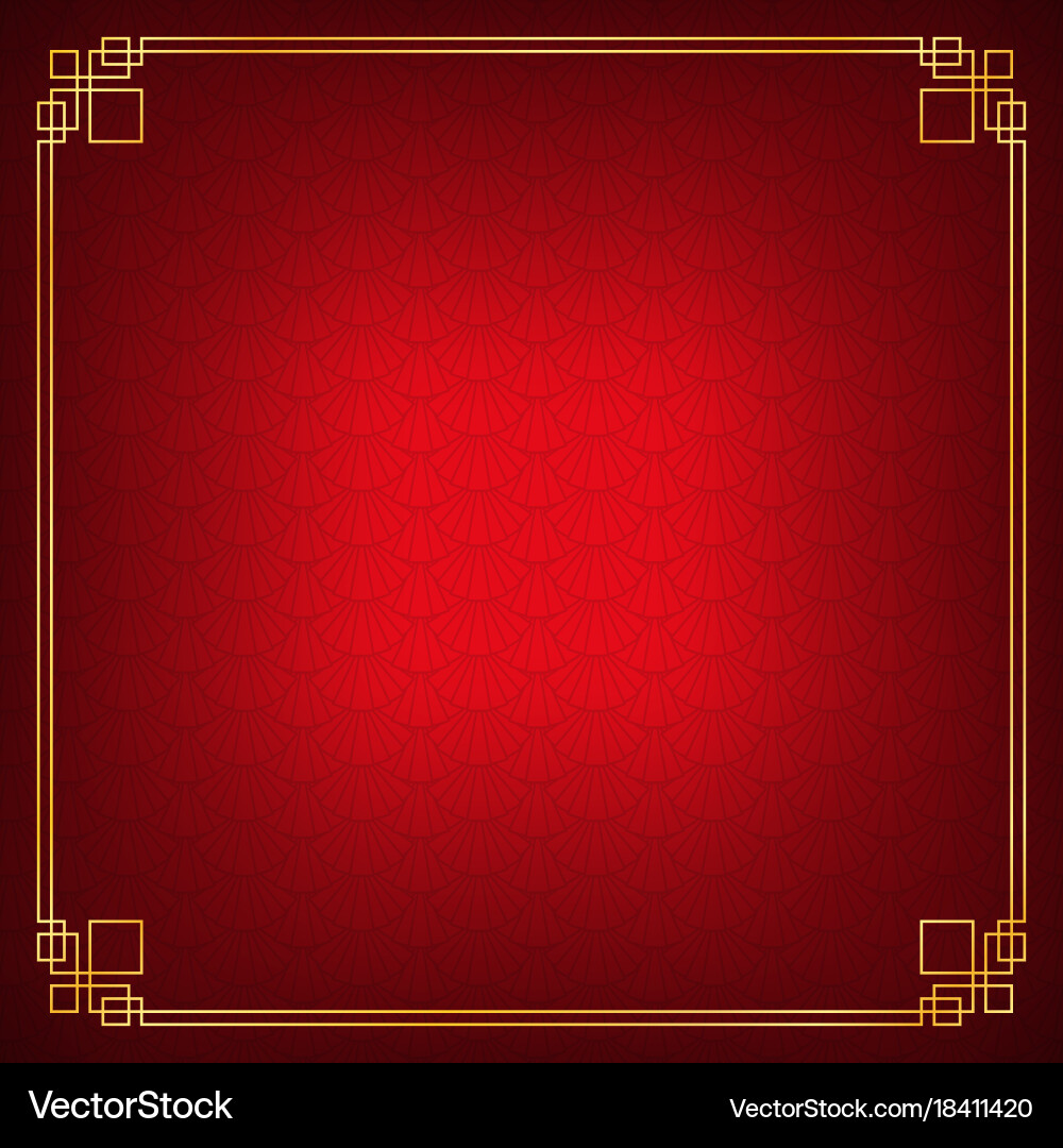 Red shell overlap chinese abstract background vector image