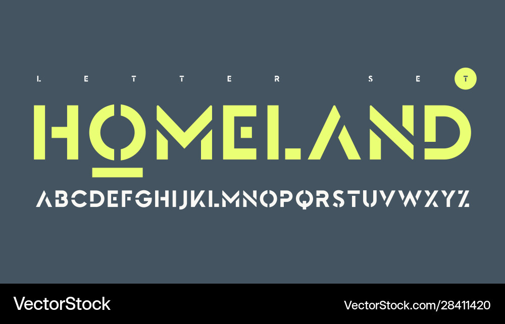 Sans serif urban stencil letter set Sans serif urban stencil letter set vector image