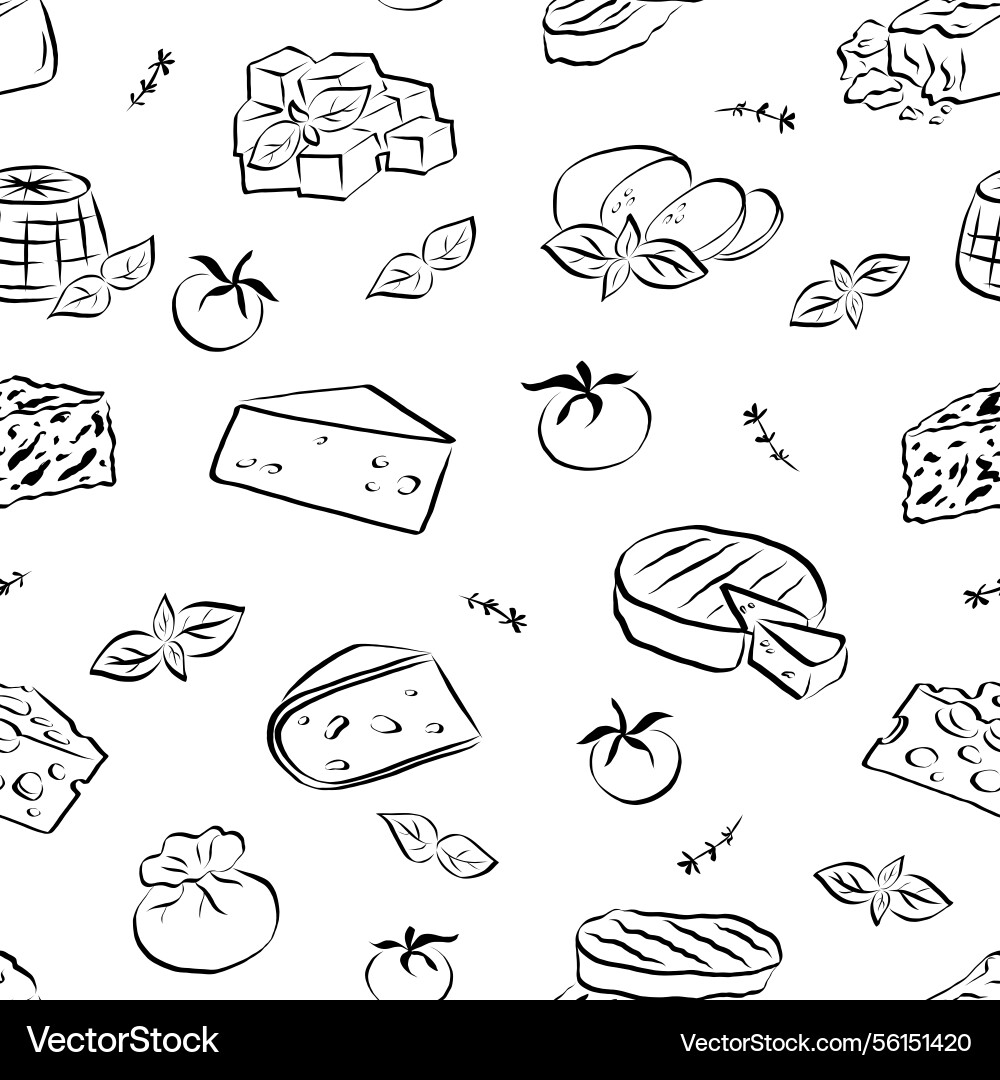 Seamless pattern with hand drawn different types Vector Image