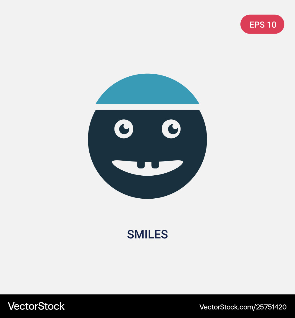 Two color smiles icon from user interface concept Vector Image