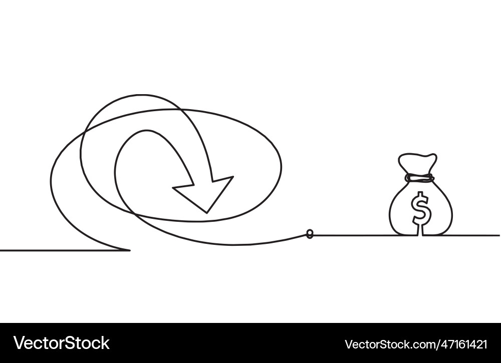 Abstract continuous lines arrows and dollar Abstract continuous lines arrows and dollar Vector Image