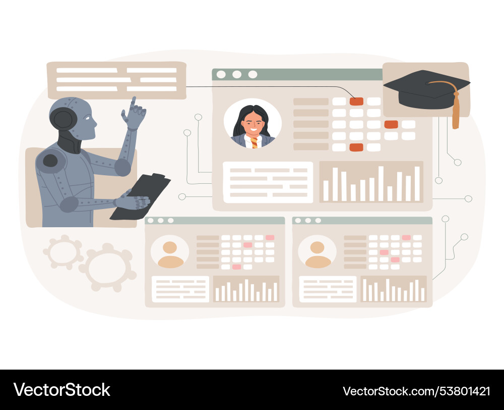 Ai-streamlined administrative tasks abstract Ai-streamlined administrative tasks abstract vector image